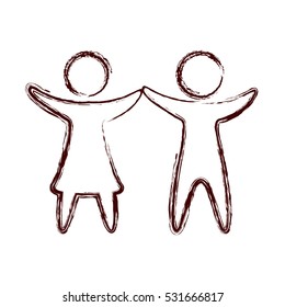 couple silhouette isolated icon vector illustration design