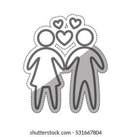 couple silhouette isolated icon vector illustration design