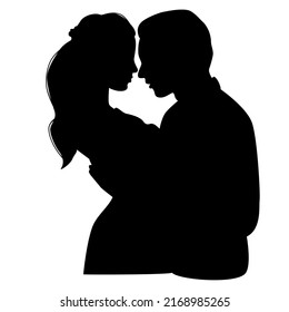 Couple Silhouette Isolated On White Background Stock Vector (Royalty ...