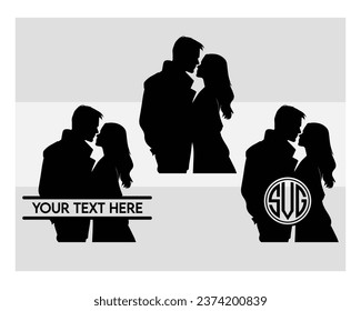 Couple , Couple silhouette, Kiss Couple, Lovers, Couple Cartoon, Anniversary, Valentine day, Silhouette, Marriage, Clipart, Vector  Eps