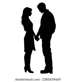 
couple silhouette on white Background