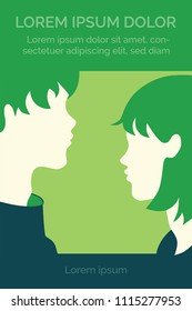 Una silueta de pareja y un lugar para el texto. Ilustración del vector