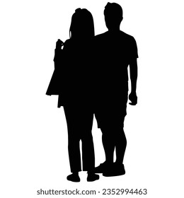 A couple in silhouette standing together