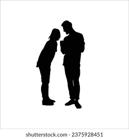 Couple silhouette stock vector illustration