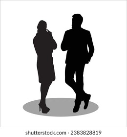 Couple silhouette stock vector illustration