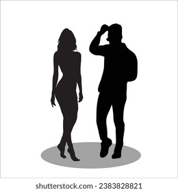 Couple silhouette stock vector illustration