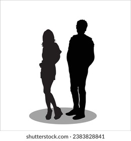 Couple silhouette stock vector illustration