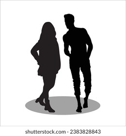 Couple silhouette stock vector illustration