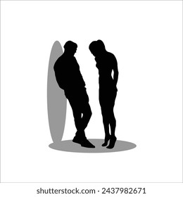 Couple silhouette stock vector illustration