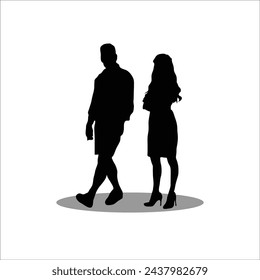 Couple silhouette stock vector illustration