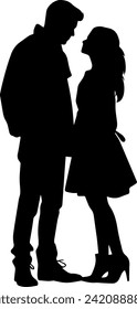 Couple Silhouette, Valentine's day romantic couple silhouette, Valentine's day romantic couple Vector.