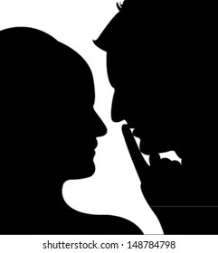 a couple silhouette vector