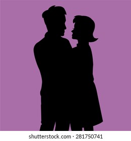 Couple Silhouette Vector Stock Vector (Royalty Free) 281750741 ...