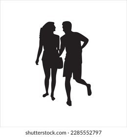 A couple silhouette vector art work
