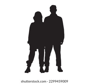 Couple Silhouette Vector Design Black