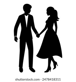 A couple of silhouette vector illustration