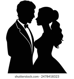 A couple of silhouette vector illustration