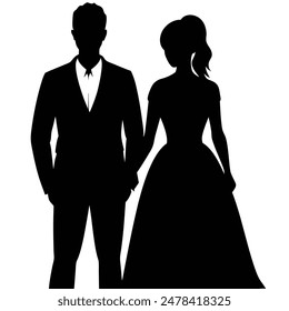 A couple of silhouette vector illustration