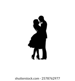 Couple silhouette with vector illustration