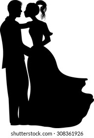 Couple Silhouette - Vector Illustration 