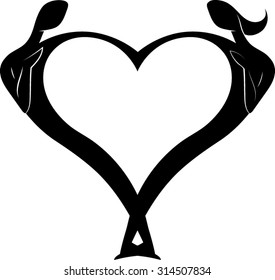 Couple - Silhouette - Vector - Illustration