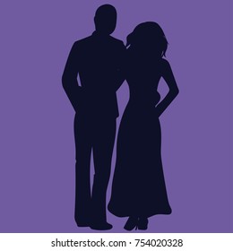 Couple silhouette vector illustration