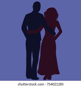 Couple silhouette vector illustration