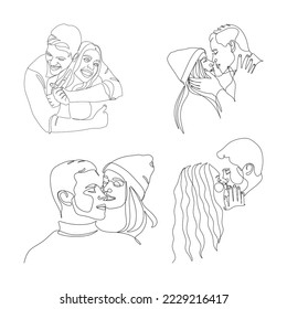 couple silhouette vector illustration in black on white background, top view. perfect for backgrounds, social media needs, etc.