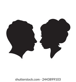 couple Silhouette Vector Illustration White Background