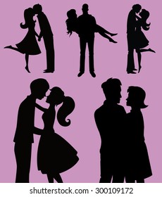 Couple Silhouette Vector Set