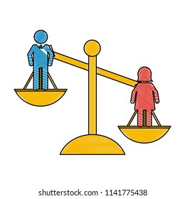 couple silhouettes in scale
