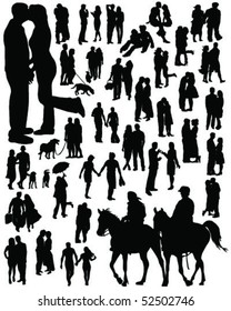 Couple silhouettes-vector