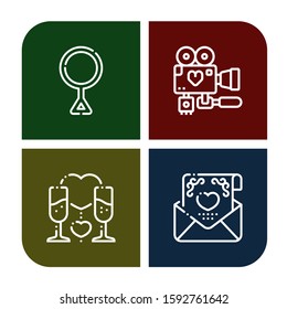 couple simple icons set. Contains such icons as Third gender, Wedding day, Romantic, Wedding invitation, can be used for web, mobile and logo