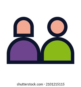 Couple. Simple Vector Color Icon.