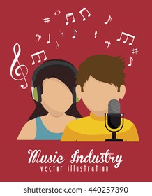 couple  singing isolated icon design, vector illustration  graphic 