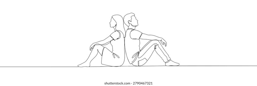 Couple Sitting Back to