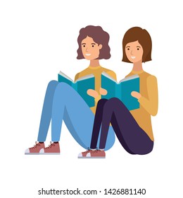couple sitting with book in hands