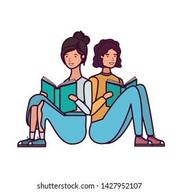 couple sitting with book in hands