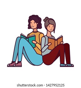 couple sitting with book in hands