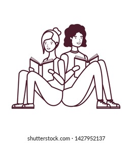 couple sitting with book in hands