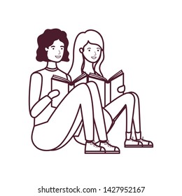 couple sitting with book in hands