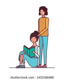 couple sitting with book in hands