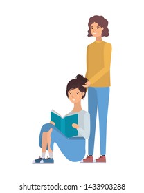 couple sitting with book in hands