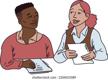 couple sitting with book in hands