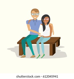 couple sitting embracing image