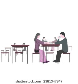 una pareja está sentada en el parque tomando café