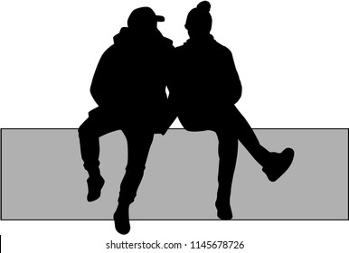 A couple sitting people.