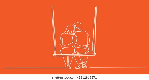 Couple Sitting Together Swing