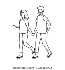 couple in skates characters
