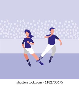 couple skating avatar character